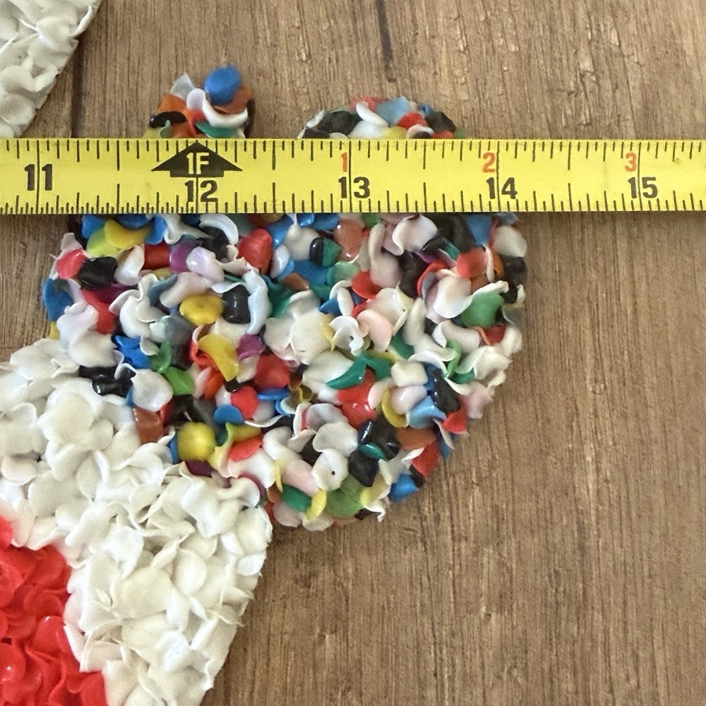 VTG 24" Melted Plastic Popcorn Snowman Christmas Tree Star Wall Decor 1970's EUC - Picture 10 of 10
